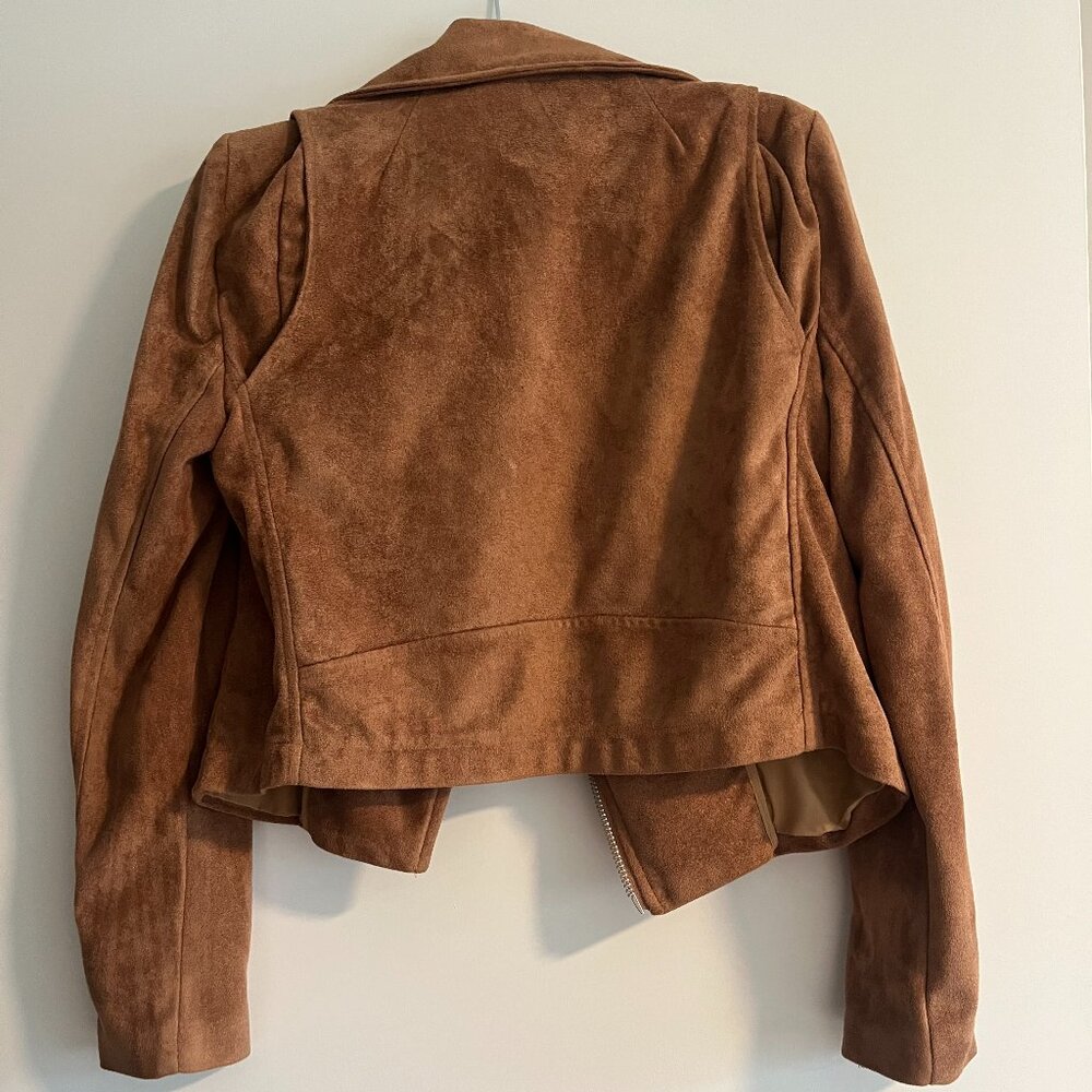Lulus Suede with Love Tan Moto Jacket | Size M - Picture 5 of 10